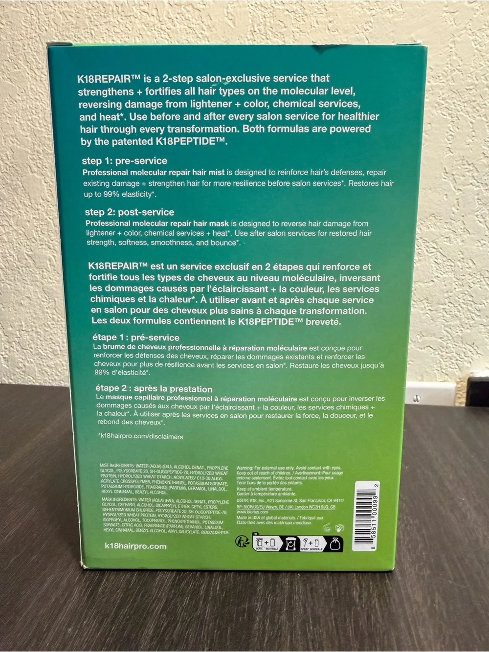 K18 Biomimetic Hairscience PRO Exclusive K18 Repair Service Kit NIB